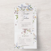 Invitation Tout En Un Dîner blanc Fleur sauvage Boho (À l'intérieur)