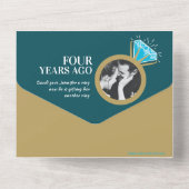 Invitation Tout En Un dîner d'anniversaire de mariage 4 ans bague topaze (Verso)