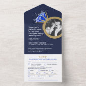 Invitation Tout En Un Dîner d'anniversaire de mariage de 45 ans bague de (À l'intérieur)