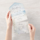 Invitation Tout En Un Dîner de plage sur la mer moderne (Déchirure)