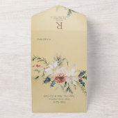 Invitation Tout En Un Dîner d'or de pin de Noël rustique (Dehors)