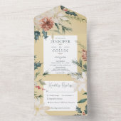 Invitation Tout En Un Dîner d'or de pin de Noël rustique (À l'intérieur)