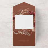 Invitation Tout En Un Dîner Fleur sauvage Floral Rust & Blush (Dehors)