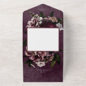 Invitation Tout En Un Dîner floral blanc et bordeaux foncé (Dehors)