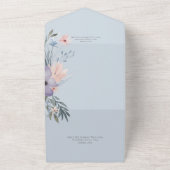 Invitation Tout En Un Dîner Floral Bleu Pêche & Lavande Boho (Dehors)