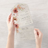 Invitation Tout En Un Dîner Floral Burange & Cream Boho (Déchirure)
