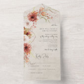 Invitation Tout En Un Dîner Floral Burange & Cream Boho (À l'intérieur)