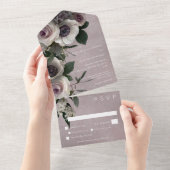 Invitation Tout En Un Dîner Floral Moderne Dusty Rose (Déchirure)