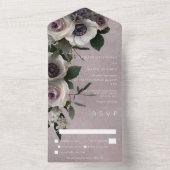 Invitation Tout En Un Dîner Floral Moderne Dusty Rose (À l'intérieur)