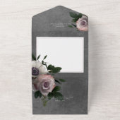 Invitation Tout En Un Dîner floral moderne rose et blanc foncé (Dehors)