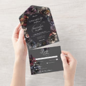 Invitation Tout En Un Dîner Floral Moody Gothique foncé (Déchirure)
