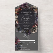 Invitation Tout En Un Dîner Floral Moody Gothique foncé (À l'intérieur)