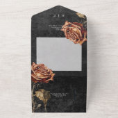 Invitation Tout En Un Dîner gothique noir et rouille Rose (Dehors)