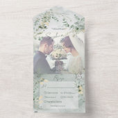 Invitation Tout En Un Dîner photo moderne et verdoyant (À l'intérieur)