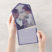 Invitation Tout En Un Dîner photo moderne violet (Déchirure)