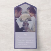 Invitation Tout En Un Dîner photo moderne violet (À l'intérieur)