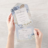 Invitation Tout En Un Dîner Rustique Blue Ocean Beach (Déchirure)