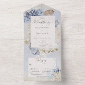 Invitation Tout En Un Dîner Rustique Blue Ocean Beach (À l'intérieur)