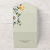 Invitation Tout En Un Dîner Rustique Daisy & Lavender Floral Sage Green (Dehors)