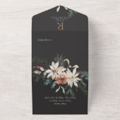 Invitation Tout En Un Dîner Rustique Noir Pine de Noël (Dehors)