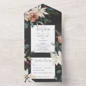 Invitation Tout En Un Dîner Rustique Noir Pine de Noël (À l'intérieur)