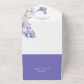 Invitation Tout En Un Dîner Rustique Peri Flowers & Papillon Purple (Dehors)