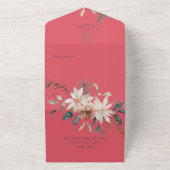 Invitation Tout En Un Dîner Rustique rouge pin de Noël (Dehors)