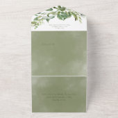 Invitation Tout En Un Dîner Rustique Tropical Green & Eucalyptus (Dehors)