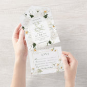 Invitation Tout En Un Dîners Rustiques & Fleurs Blanches (Déchirure)