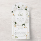 Invitation Tout En Un Dîners Rustiques & Fleurs Blanches (À l'intérieur)