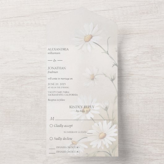 Invitation Tout En Un Dîners simples avec options de dîner (À l'intérieur)