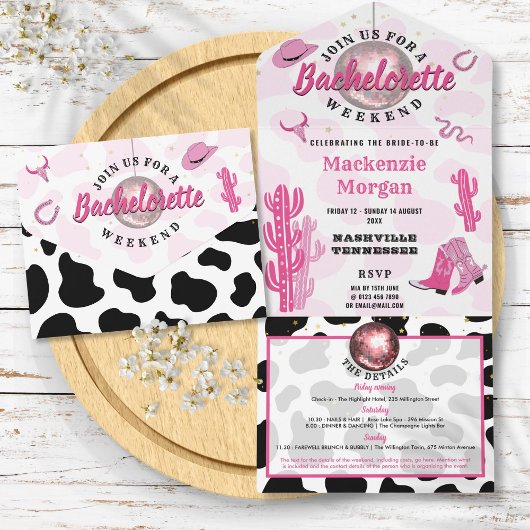 Invitation Tout En Un Disco Cowgirl Bachelorette Week-end