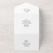 Invitation Tout En Un Doodles Dessinés à la main Funky Quirky Mariage mo (Dehors)