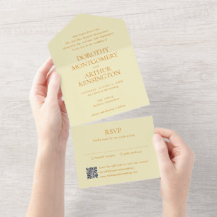Invitation Tout En Un Dorothy Beurre Jaune Mariage élégant