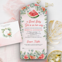 Douce Fille au Pastèque Mignon Baptême de Bébé
