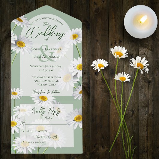 Invitation Tout En Un Douces salades sur Sage Green