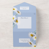 Invitation Tout En Un Doux marguerites sur bleu pâle avec code QR (Dehors)