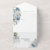 Invitation Tout En Un Dreamy Dusty Blue Floral Mariage (Dehors)