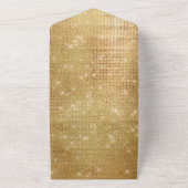 Invitation Tout En Un Dreamy Glitzy Gold Sparkle Mariage (Dehors)