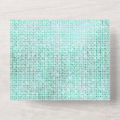 Invitation Tout En Un Dreamy White Mint Sparkle Mariage (Verso)