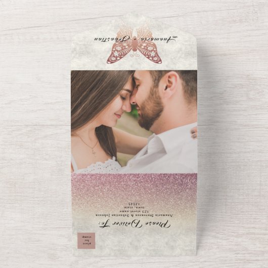 Invitation tout-en-un du Mariage de Parties scinti (Dehors)