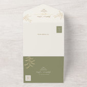 Invitation tout-en-un du Mariage vert olive neutre (Dehors)