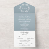 Invitation Tout En Un Dusty Bleu Élégant Rustique Eucalyptus unique (À l'intérieur)