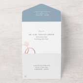 Invitation Tout En Un Dusty Bleu moderne Rose Mariage de bague or (Dehors)