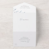 Invitation Tout En Un Dusty bleu verdure minimum mariage rustique (Dehors)
