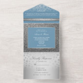 Invitation Tout En Un Dusty Blue Calligraphy Mariage (À l'intérieur)