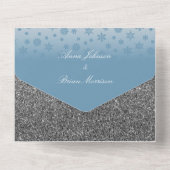 Invitation Tout En Un Dusty Blue Calligraphy Mariage (Verso)