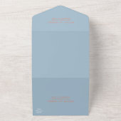Invitation Tout En Un Dusty Blue et Peach All in One Wedding Inviter (Dehors)