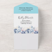 Invitation Tout En Un Dusty Blue Floral Mariage (Dehors)