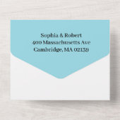 Invitation Tout En Un Dusty Blue Floral Mariage (Verso)